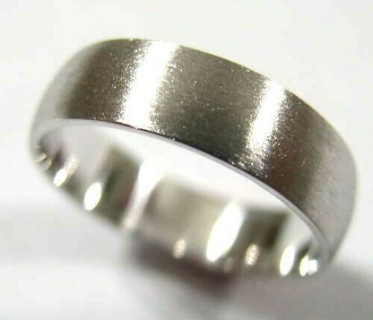 Size V, Genuine Matt Finish 9ct 9K 375 Solid White Gold Wedding Band Ring