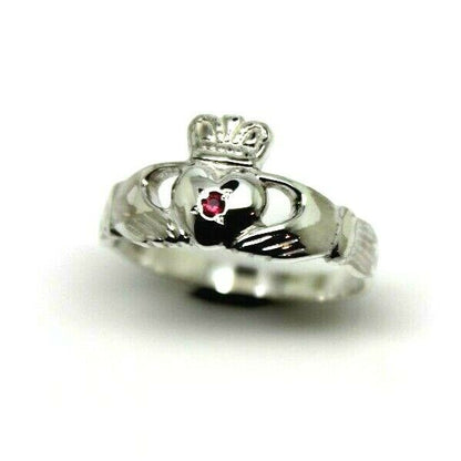 Kaedesigns Sterling Silver 925 Ruby (Birthstone July) Claddagh Ring
