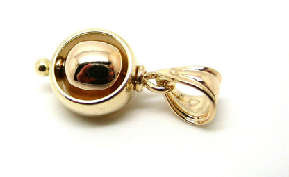 Genuine Two Tone New 9ct Rose & Yellow Gold 8mm Euro Ball Drop Pendant
