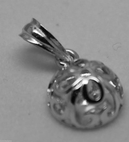Genuine Solid 9ct Yellow Or Rose Or White Gold Half Ball Filigree Flower Pendant