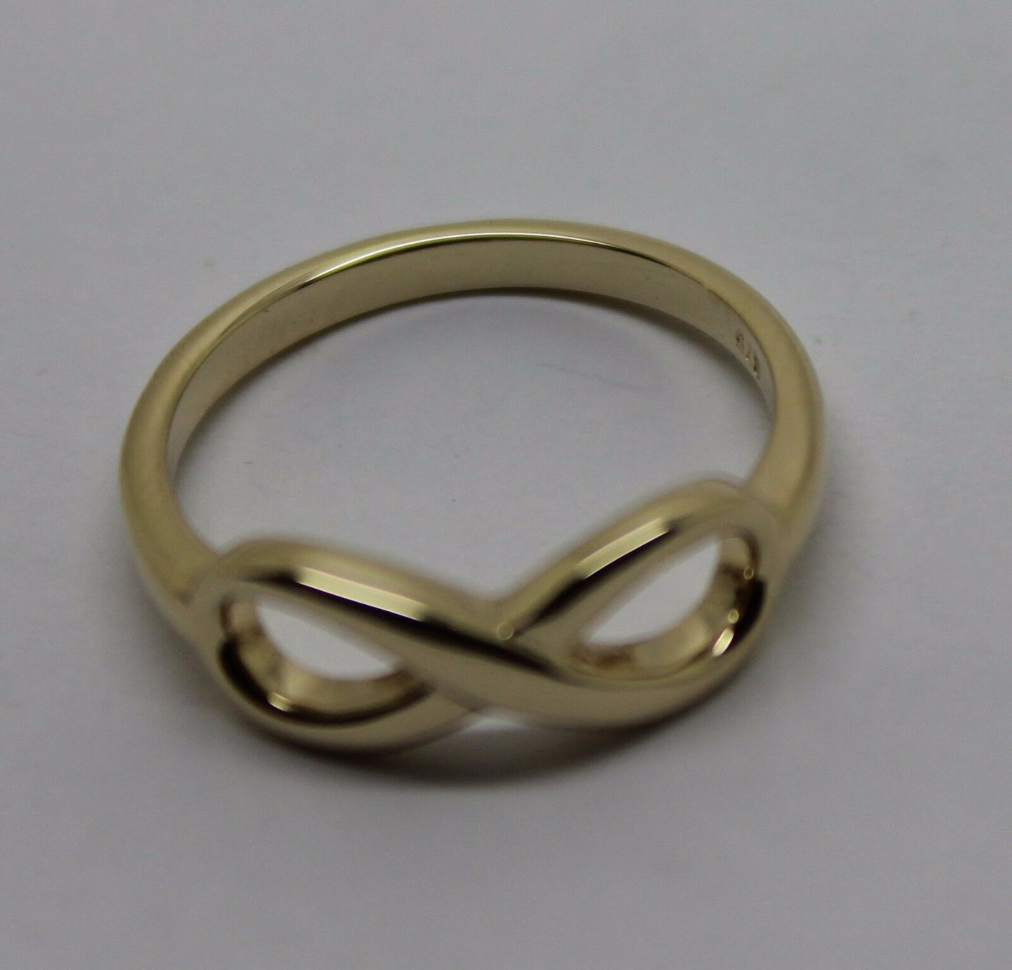 Genuine 9ct 9k 375 Yellow, Rose or White Gold Solid Infinity Ring Size J