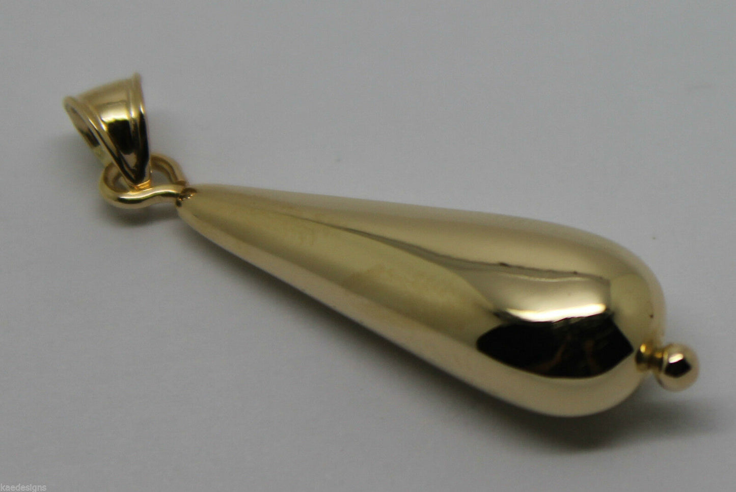 Kaedesigns Genuine 9ct 9k Yellow, Rose or White Gold Long Teardrop Pendant