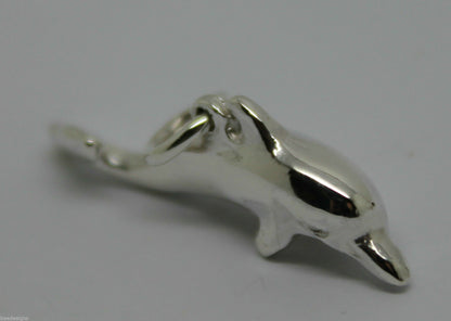 Heavy New 9ct Yellow or Rose or White Gold or Sterling Silver Dolphin pendant