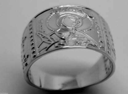 Genuine Solid 9ct 9k 375 White Or Rose Or Yellow Gold St Saint Catherine Ring