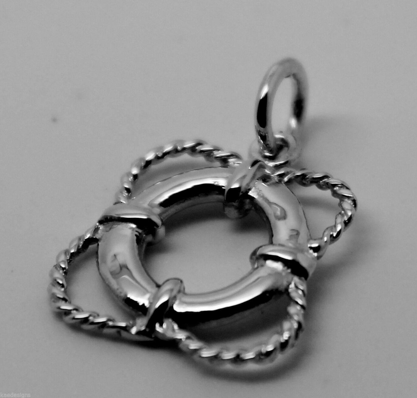 Genuine 9ct 9k 375 Yellow or Rose or White Gold Life Ring Nautical Pendant
