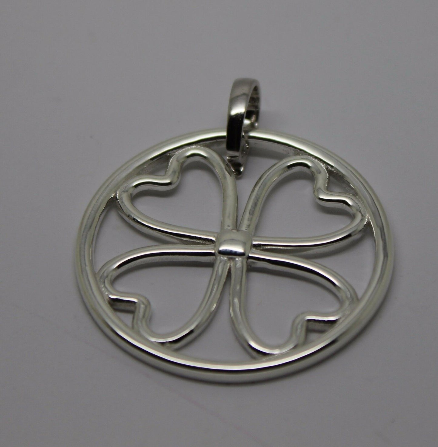 Sterling Silver 925 Four Heart Pendant with Detachable Enhancer