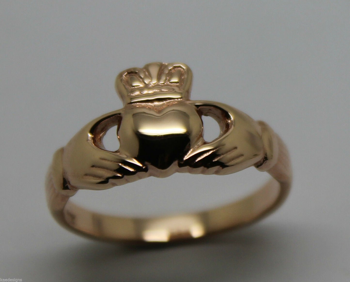 Genuine 9ct 375 Solid Yellow, Rose or White Gold Claddagh Celtic Friendship Ring In Your (Sizes L to S)