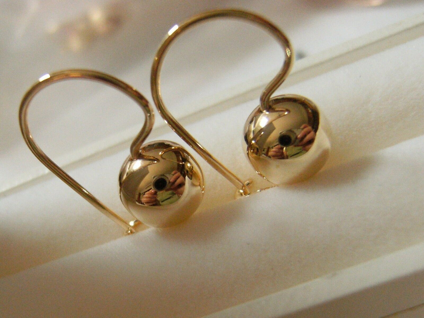 Kaedesigns New 9ct 9kt Yellow, Rose or White Gold 10mm Euro Ball Drop Earrings