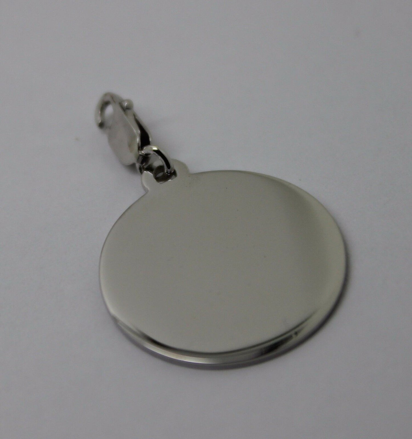 Genuine 9K 9ct 375 White Gold Shield Pendant & Parrot Clasp