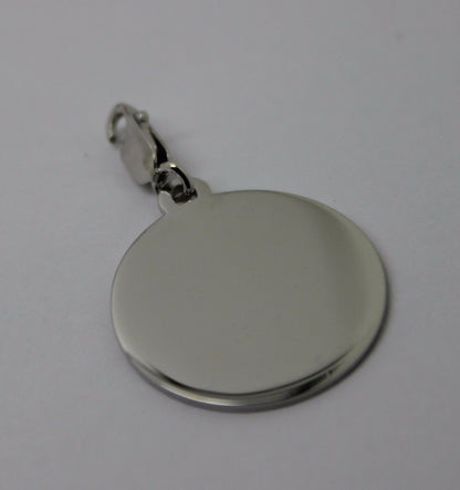 Genuine 9K 9ct 375 White Gold Shield Pendant & Parrot Clasp
