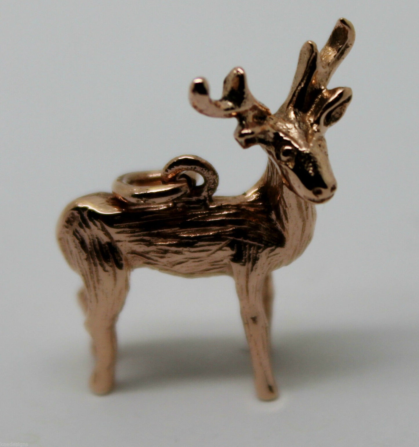Kaedesigns, 3D 9ct Yellow Or Rose Or White Gold Deer Or Moose Charm Or Pendant