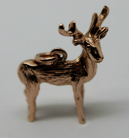 Kaedesigns, 3D 9ct Yellow Or Rose Or White Gold Deer Or Moose Charm Or Pendant