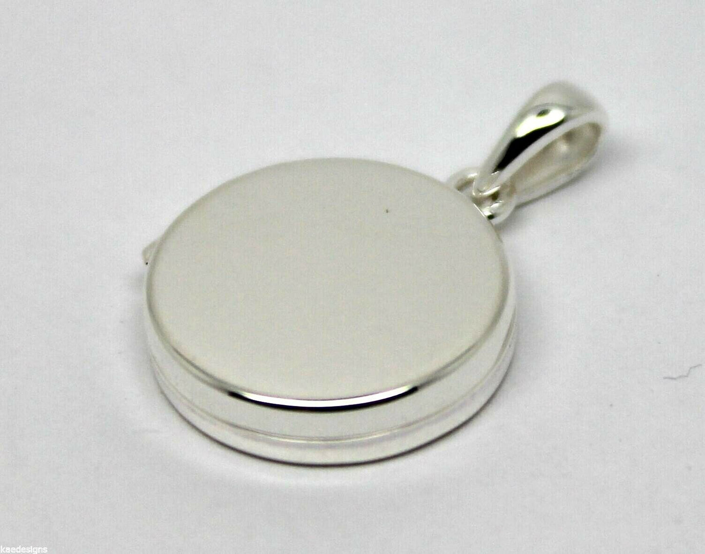 Genuine Sterling Silver 925 Small Flat Round Plain Locket With 2 Photos