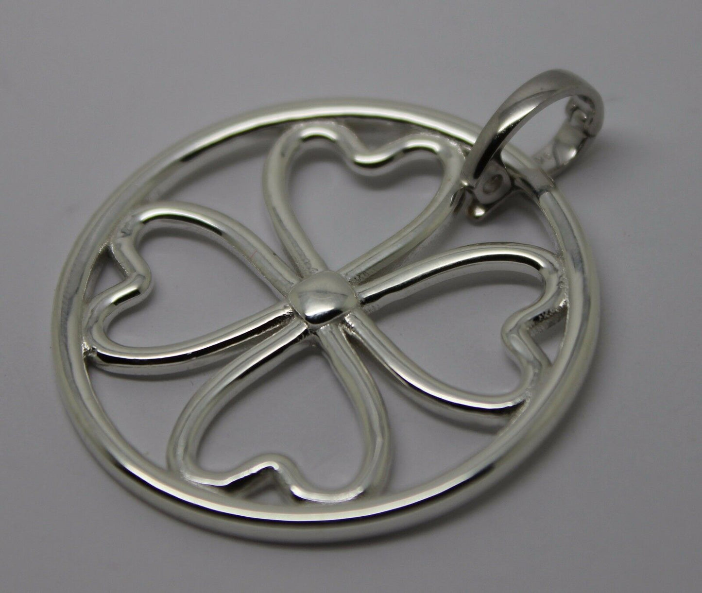Sterling Silver 925 Four Heart Pendant with Detachable Enhancer