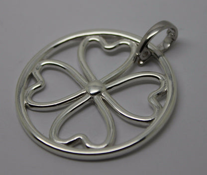 Sterling Silver 925 Four Heart Pendant with Detachable Enhancer
