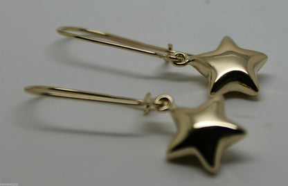 Genuine 9ct 9k 375 Yellow Or White Or Rose Gold Bubble Drop Star Closed Hook Earrings