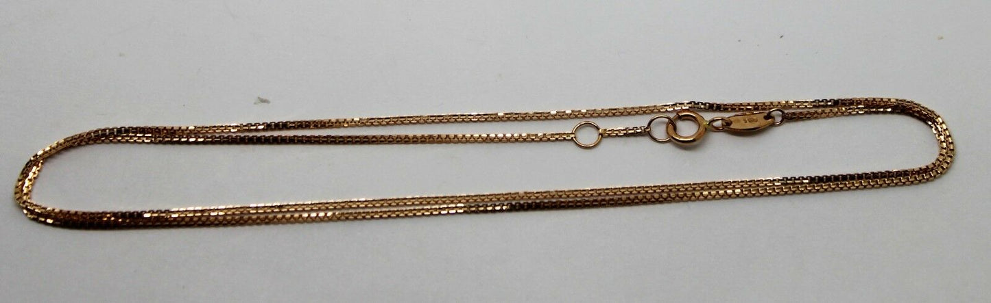 Genuine 750 18k 18ct Rose Gold Kerb Curb Chain Necklace 44cm 2.1g