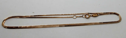 Genuine 750 18k 18ct Rose Gold Kerb Curb Chain Necklace 44cm 2.1g