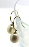 Genuine New 9ct Yellow Gold Oval Pearl Ball Earrings (continental hooks)