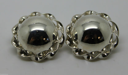 Kaedesigns Sterling Silver 925 Half Large Ball Round Clip On Earrings