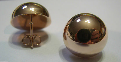 Kaedesigns, 9ct  9k Yellow Or White Or Rose Gold 375 18mm Half Ball Hook Earrings