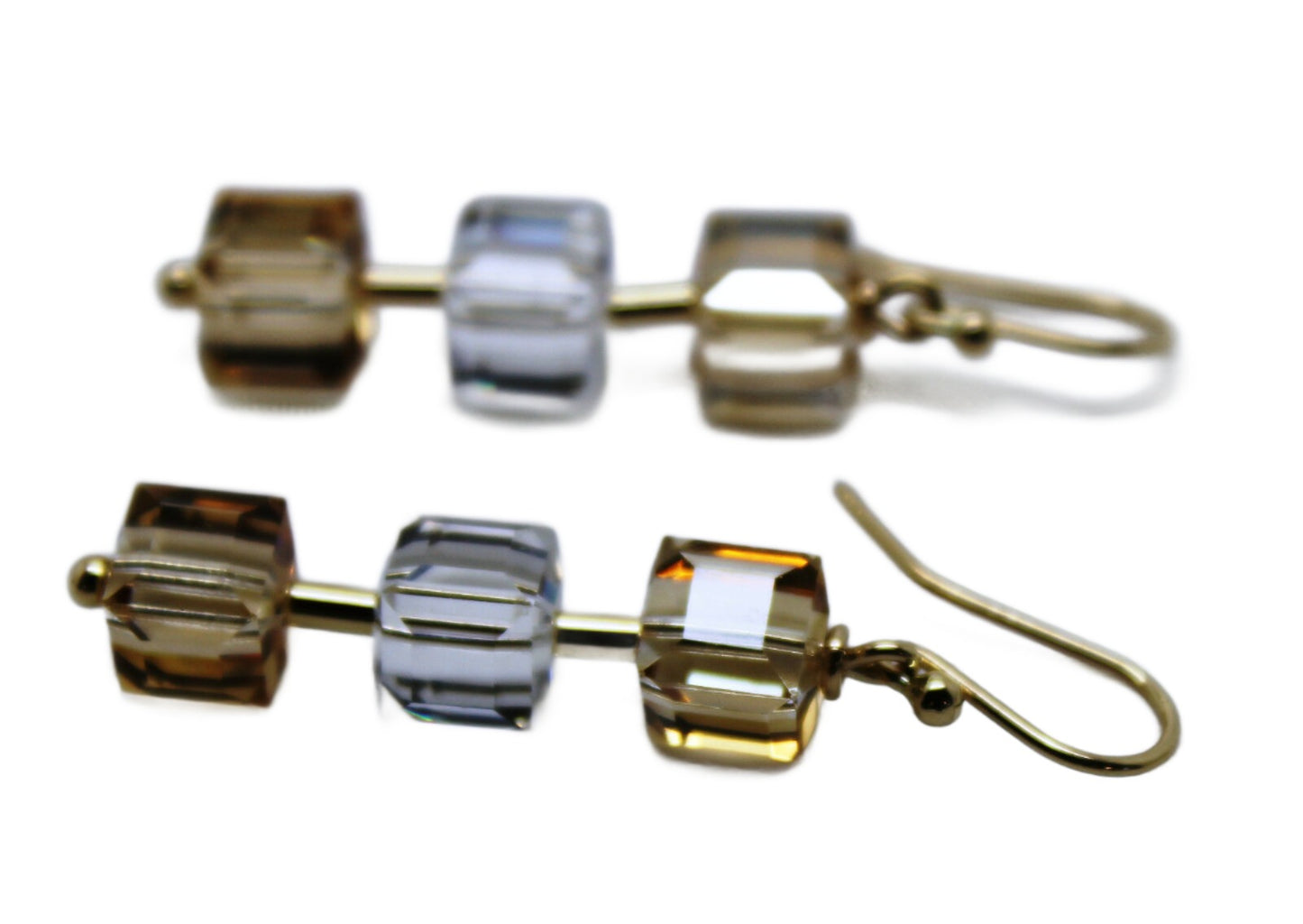 Kaedesigns, Genuine 9ct 9k 375 Yellow Gold Crystal Earrings