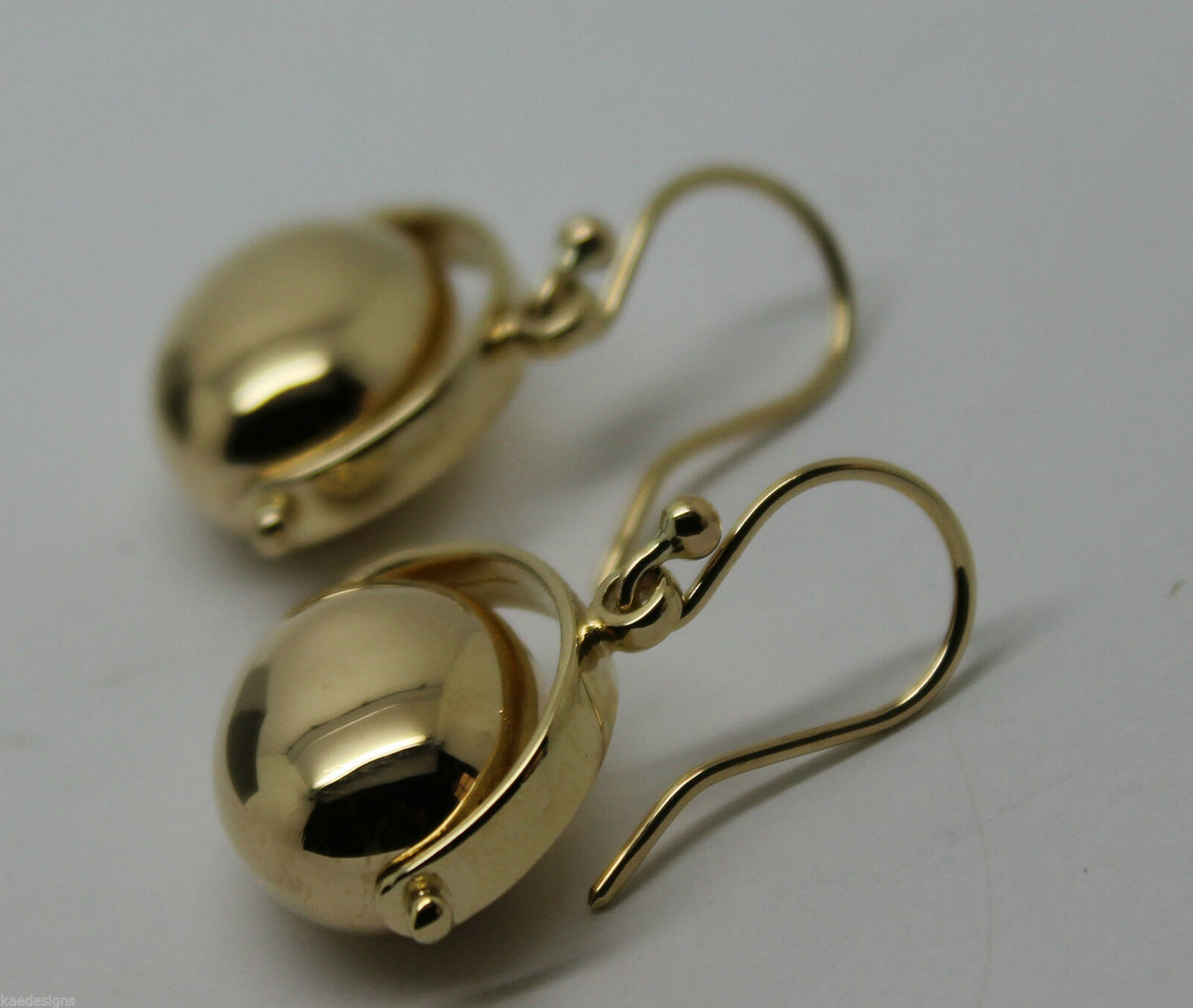 Genuine 9ct Yellow Or White Or Rose Gold 375 Heavy Large Oval Spinner Earrings