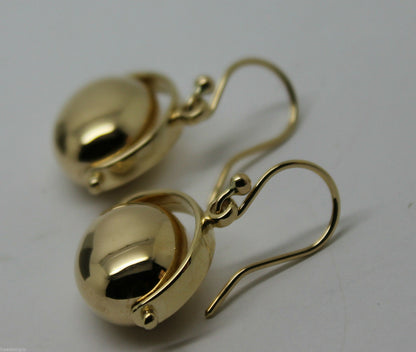 Genuine 9ct Yellow Or White Or Rose Gold 375 Heavy Large Oval Spinner Earrings