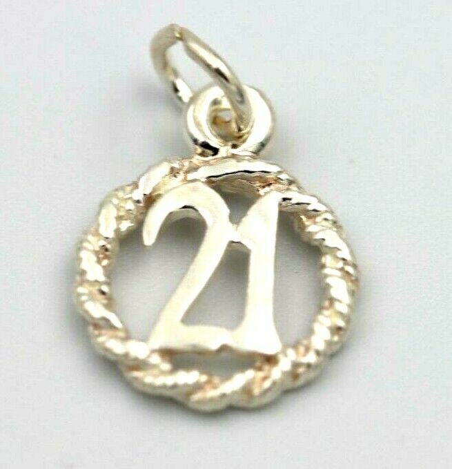 Kaedesigns New Genuine Sterling Silver 925 21st Pendant or Charm