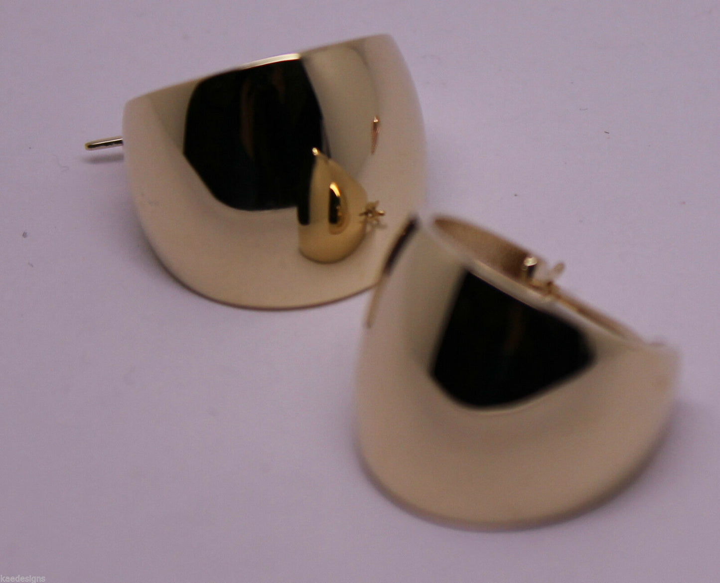 Kaedesigns, Genuine 9ct 9K 15mm Wide Yellow, Rose & White Gold 375, Hoop Full Solid Earrings