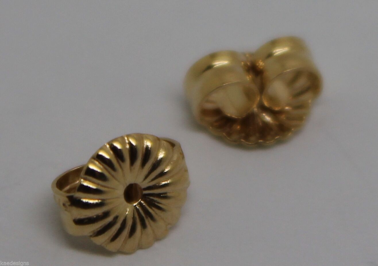 Kaedesigns 9ct 9k 375 Yellow Or White Gold Flower Earring Butterfly Backs 5.5mm Or 9mm