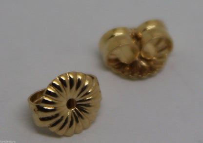 Kaedesigns 9ct 9k 375 Yellow Or White Gold Flower Earring Butterfly Backs 5.5mm Or 9mm