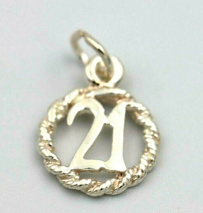 Kaedesigns New Genuine Sterling Silver 925 21st Pendant or Charm