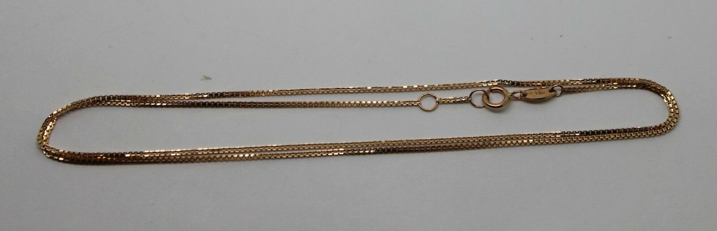 Genuine 750 18k 18ct Rose Gold Kerb Curb Chain Necklace 44cm 2.1g