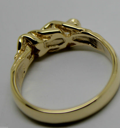 Genuine 9kt 9ct Solid Yellow, Rose or White Gold Making Love Ring  276