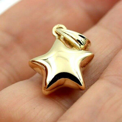 Genuine 9ct 9kt 375 Genuine Yellow, Rose or White Gold Bubble Star Pendant
