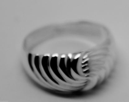 Genuine 9ct 9k 375 Yellow or Rose or White Gold or Sterling Silver Swirl Dress Ring