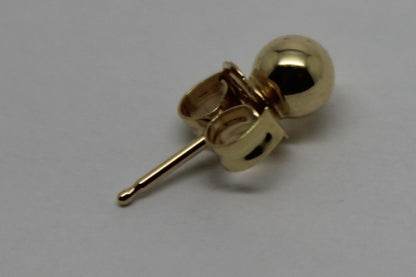 Genuine 9ct 9kt Yellow Gold One Earring 5mm Stud Ball Earring