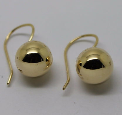 Kaedesigns Genuine 9ct 9k 375 Yellow, Rose or White Gold 12mm Euro Ball Drop Earrings
