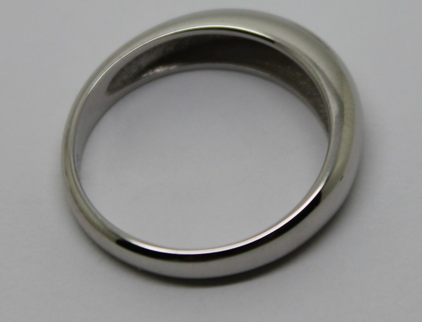 Size P Genuine 9ct White Gold Full Solid 5mm Dome Ring
