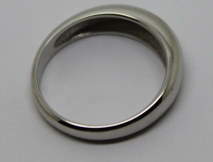 Size P Genuine 9ct White Gold Full Solid 5mm Dome Ring