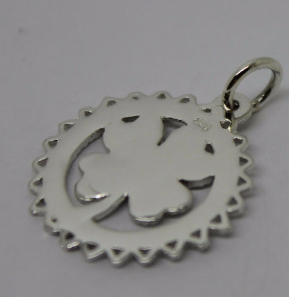 Genuine Sterling Silver 925 or Yellow or Rose Gold Plated Four Leaf Clover Pendant