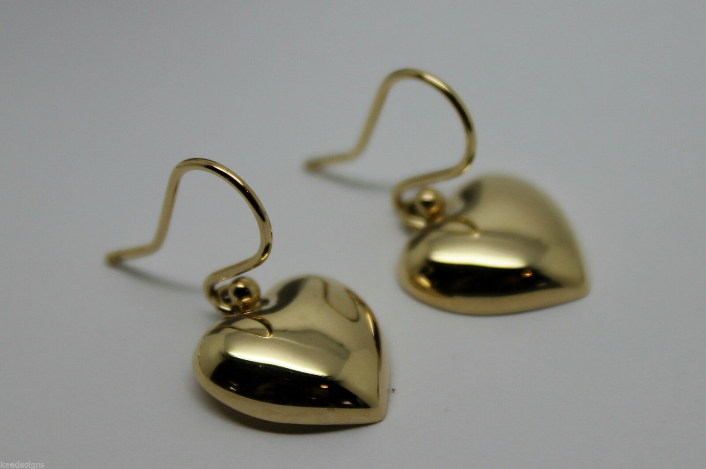 Genuine 9ct Yellow Gold or White Gold or Rose Gold Half Heart Earrings