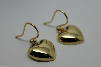 Genuine 9ct Yellow Gold or White Gold or Rose Gold Half Heart Earrings