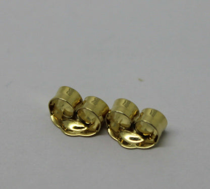 Kaedesigns SGP Yellow Gold Plated Sterling Silver 925 Earrings Butterfly Backs 4.8mm