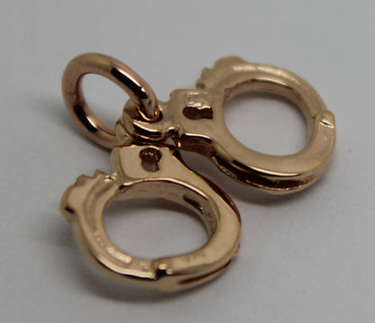 Kaedesigns, 9ct 9k Yellow or Rose or White Gold 375 Handcuffs Charm Or Pendant