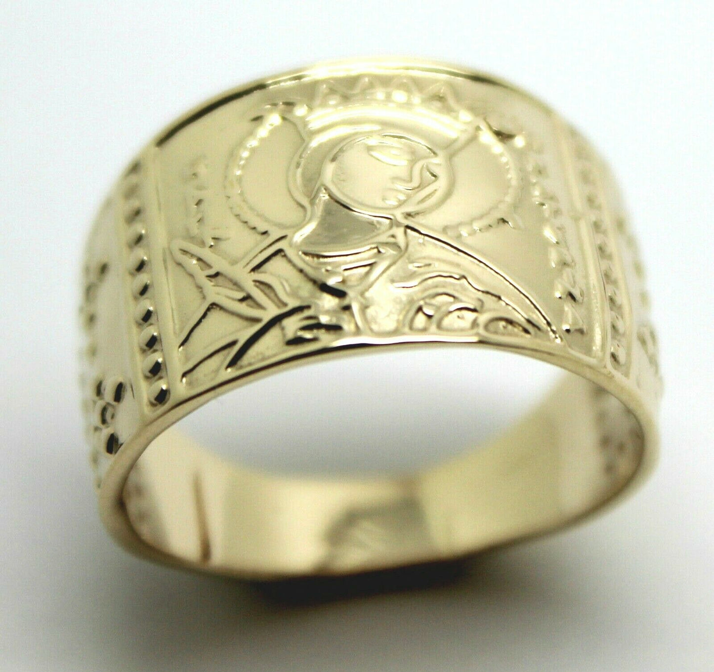 Genuine Solid 14kt 14ct 585 White Or Rose Or Yellow Gold St Saint Catherine Ring
