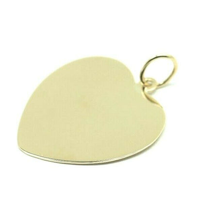 Solid Genuine 9ct 9k 375 Yellow, Rose or White Gold Large Heart Shield Disc Pendant