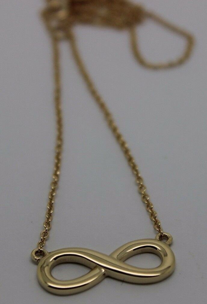 Kaedesigns 9ct 9k 375 Solid Yellow Gold Infinity Long 56cm Belcher Necklace