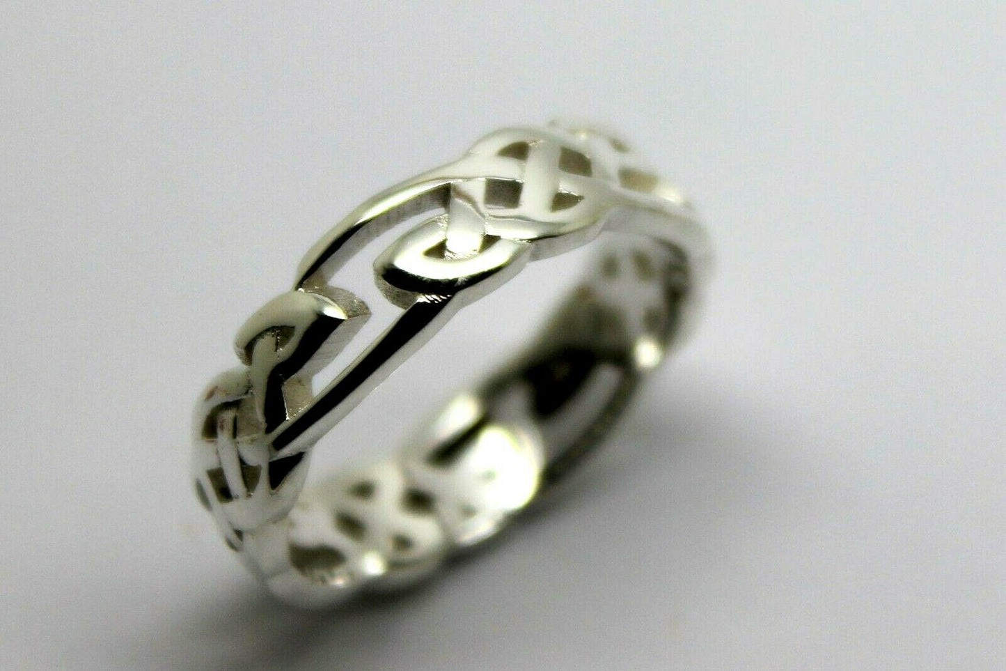 Genuine Size O 1/2 Sterling Silver 925 Celtic Weave Ring